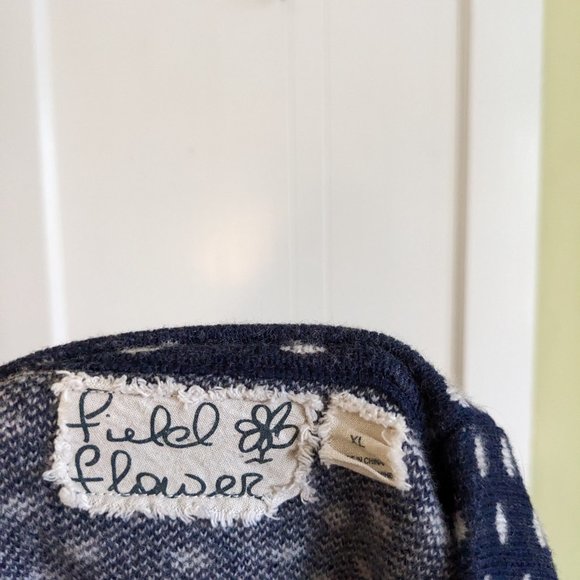 Wool Dot Cowl Sweater Navy - Picture 2 of 4